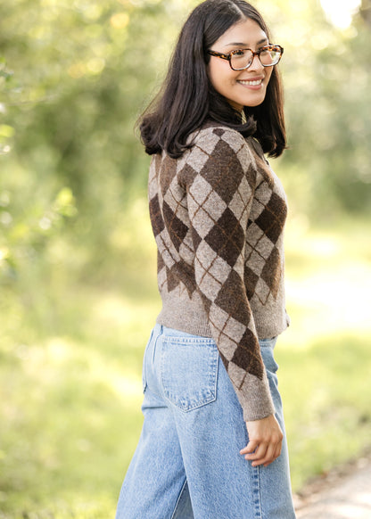 Argyle Button Up Cardigan FF Layering Essentials