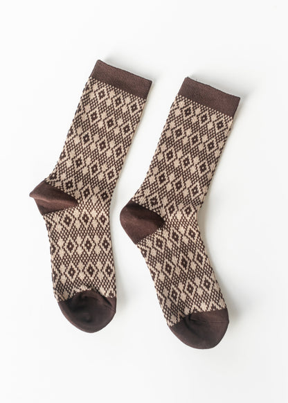 Argyle Crew Socks Accessory