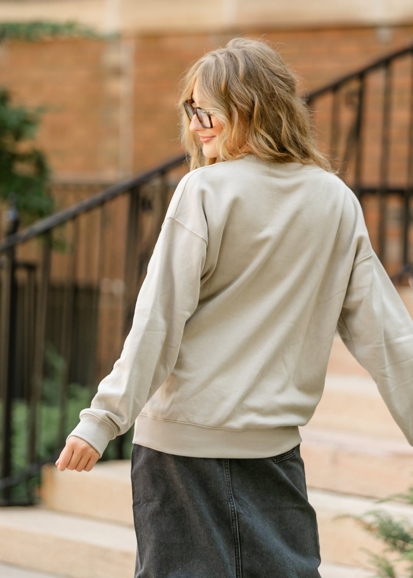 Ash Mocha Crewneck Sweatshirt FF Tops