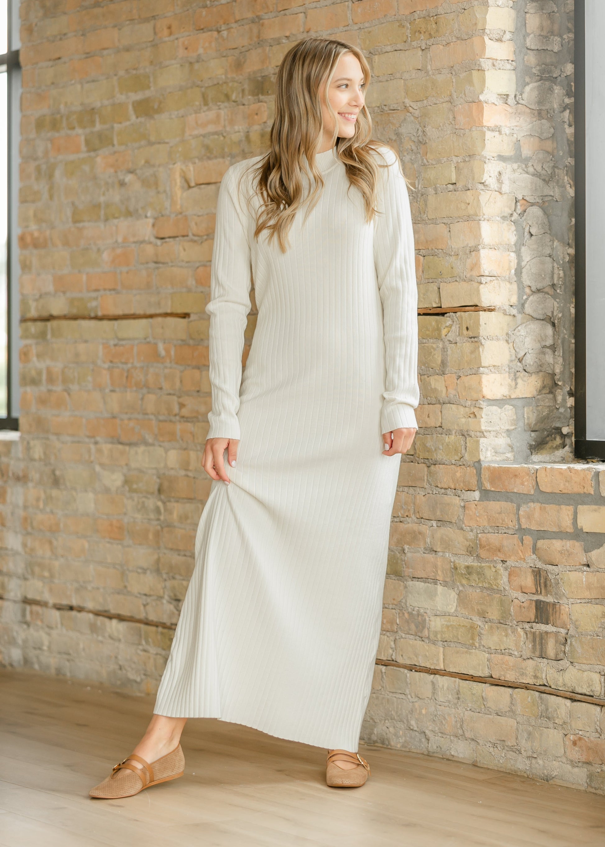white ribbed maxi dress Provence Dress