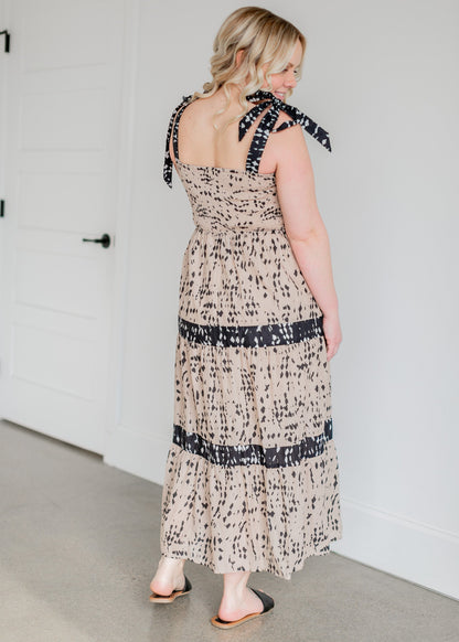 Astra Speckled Black & Tan Maxi Dress - FINAL SALE FF Dresses
