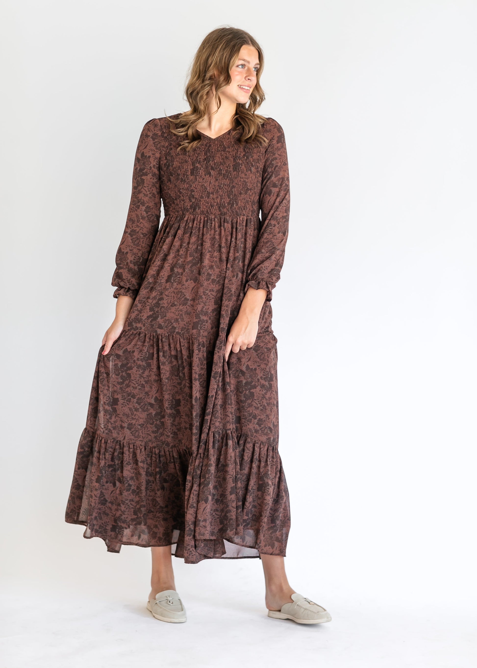 Aurora Smocked Maxi Dress Inherit Co. Aurora Smocked Maxi Dress Inherit Co.