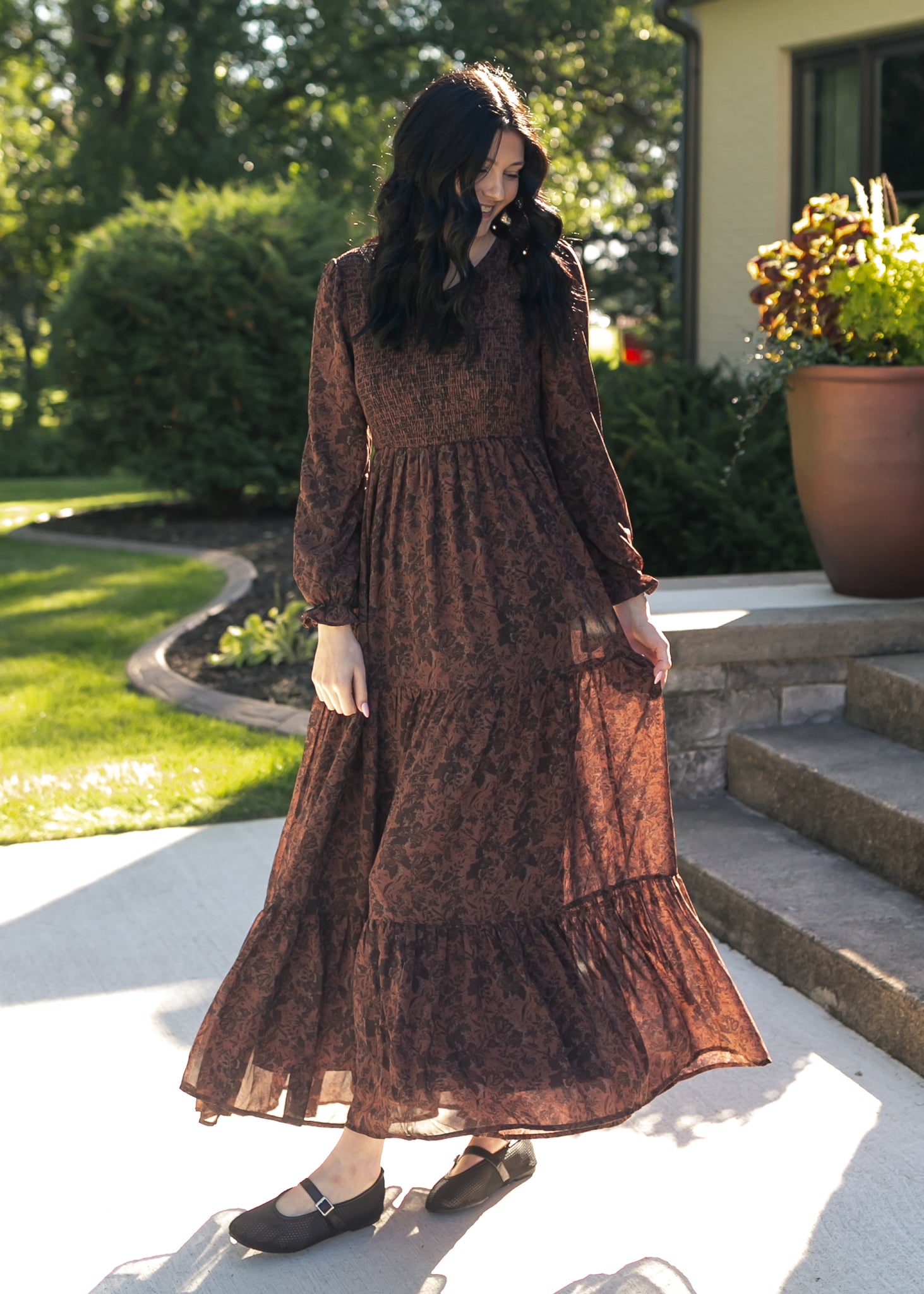 Aurora Smocked Maxi Dress L