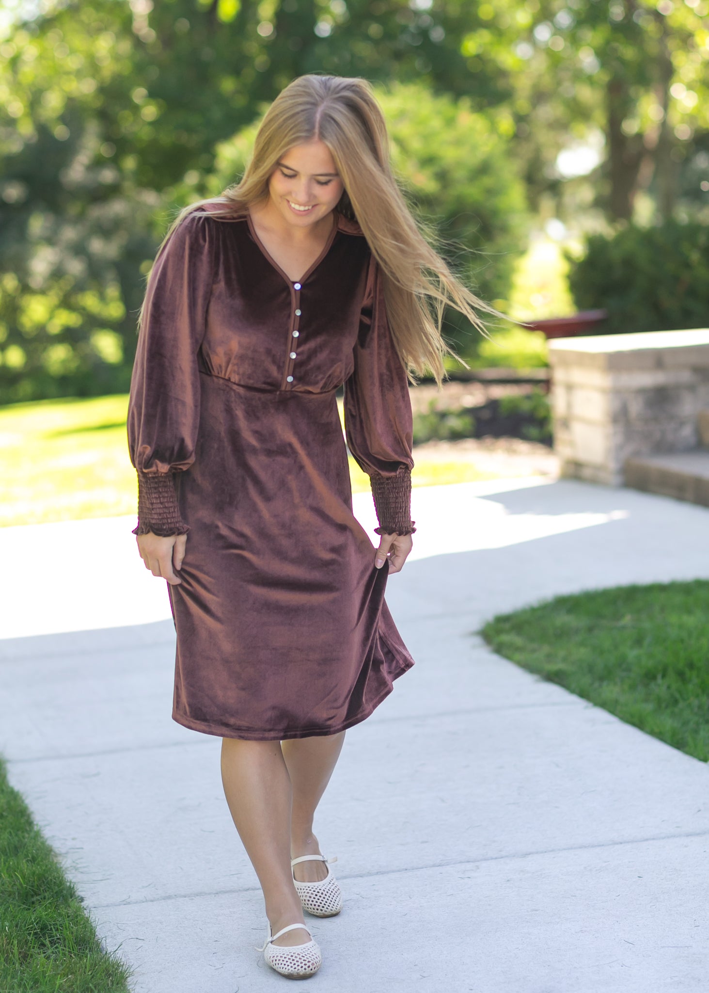Autumn Velvet Midi Dress IC Dresses
