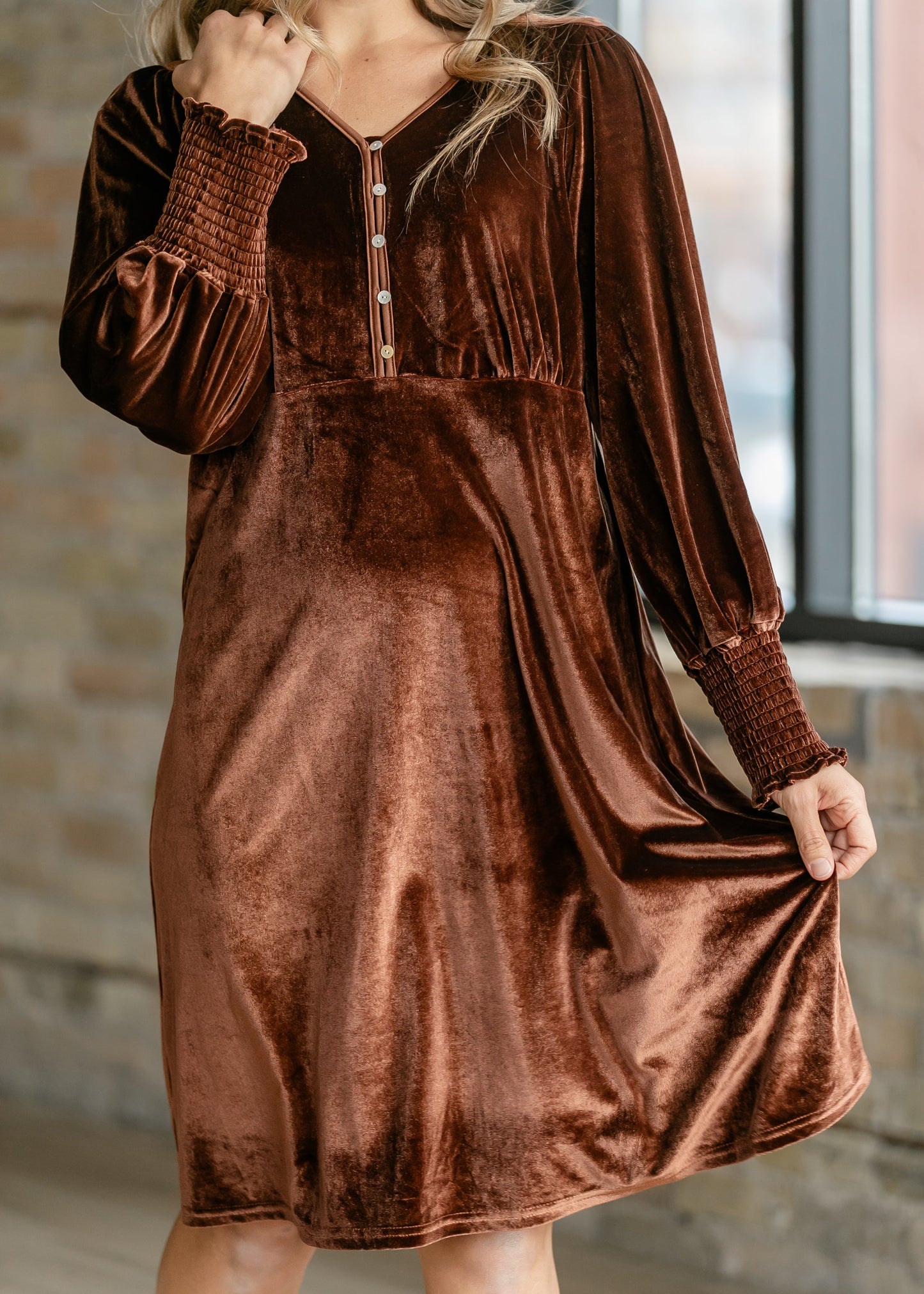 Autumn Velvet Midi Dress IC Dresses