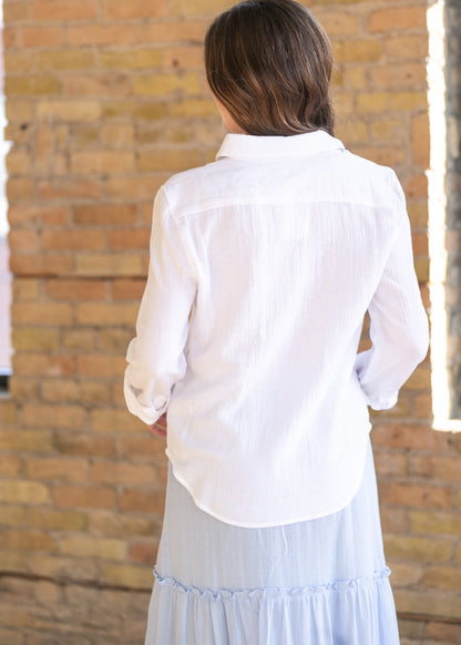 Bailey Cotton Gauze Button Down Top IC Tops