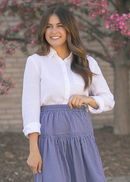 Bailey Cotton Gauze Button Down Top IC Tops XS