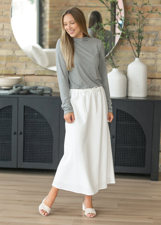 Basic Drawstring Midi Skirt FF Skirts