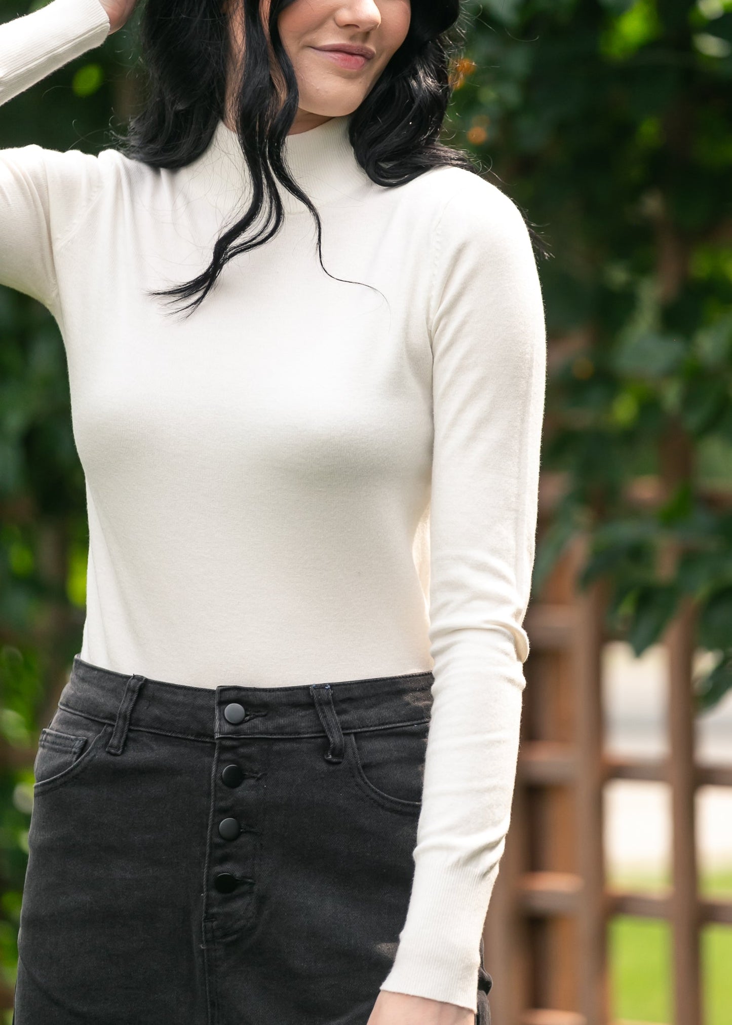 Basic Mock Neck Sweater FF Tops