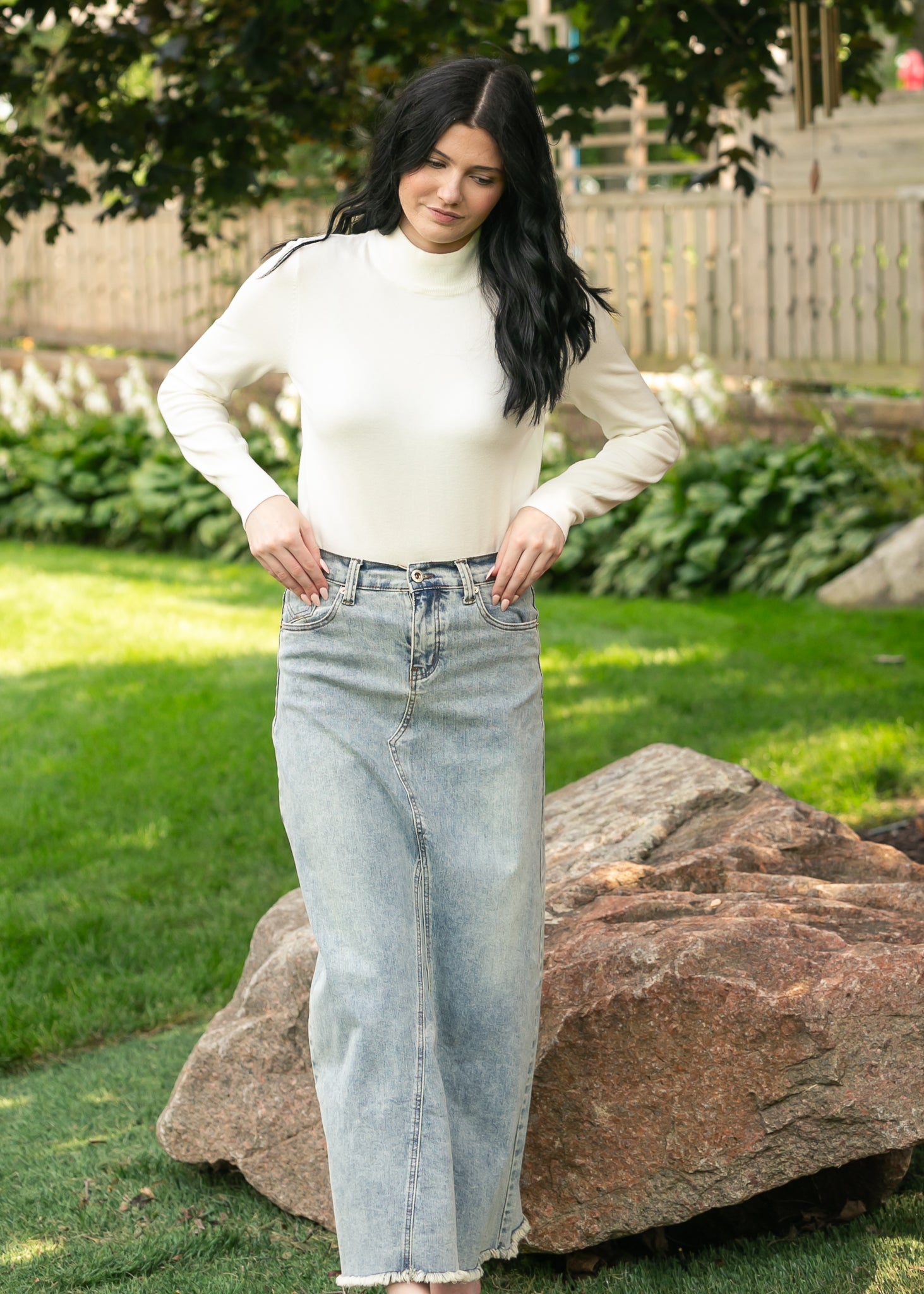 Basic Mock Neck Sweater FF Tops