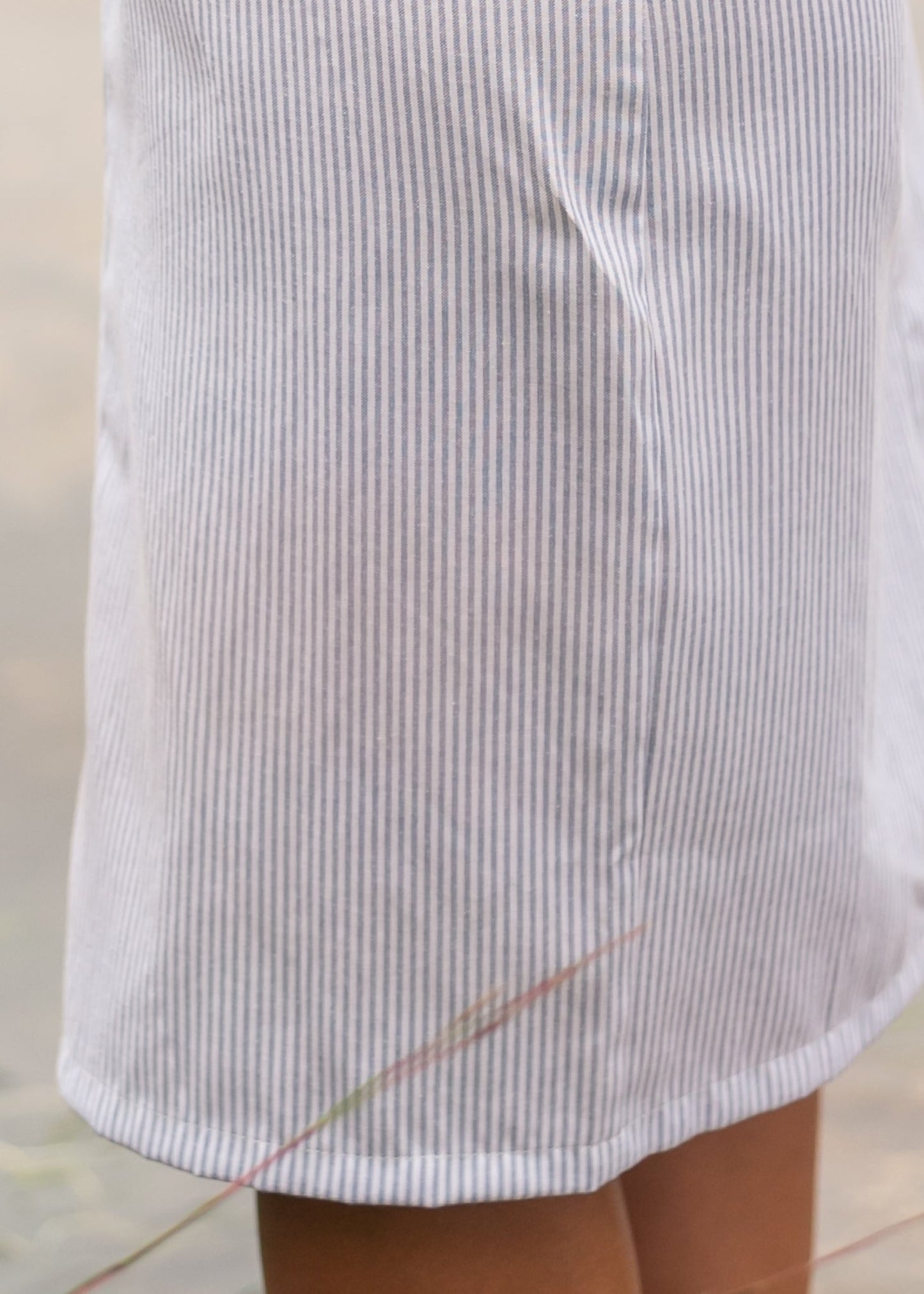 Bay Light Blue Striped Midi Skirt IC Skirts