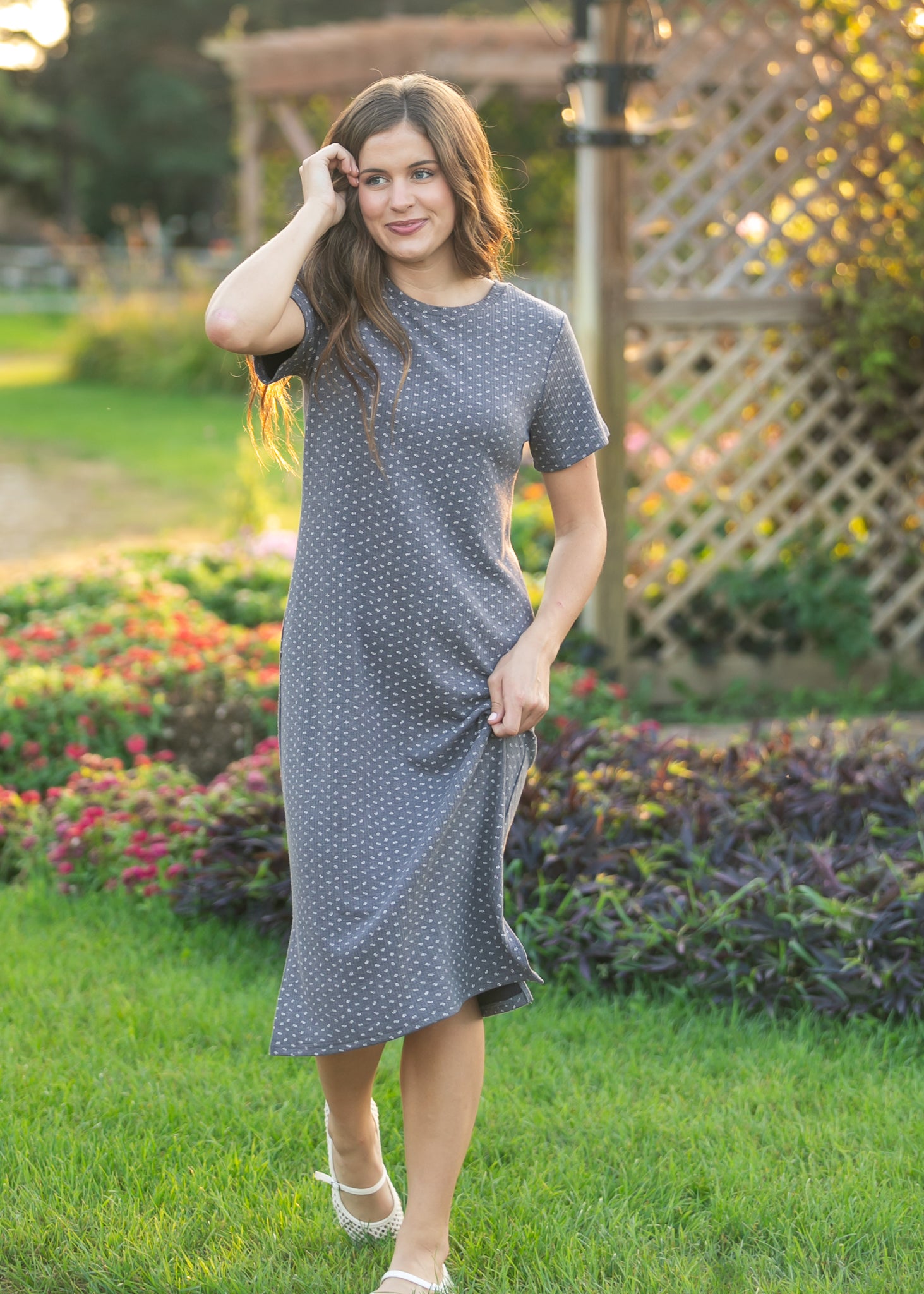 Baylor Floral Ribbed Tee Shirt Dress IC Dresses