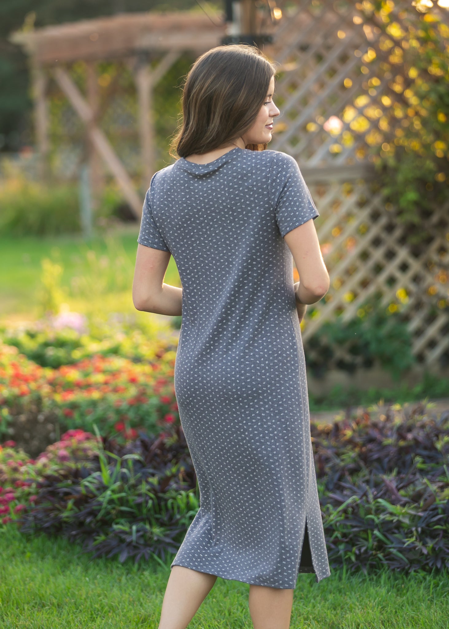 Baylor Floral Ribbed Tee Shirt Dress IC Dresses