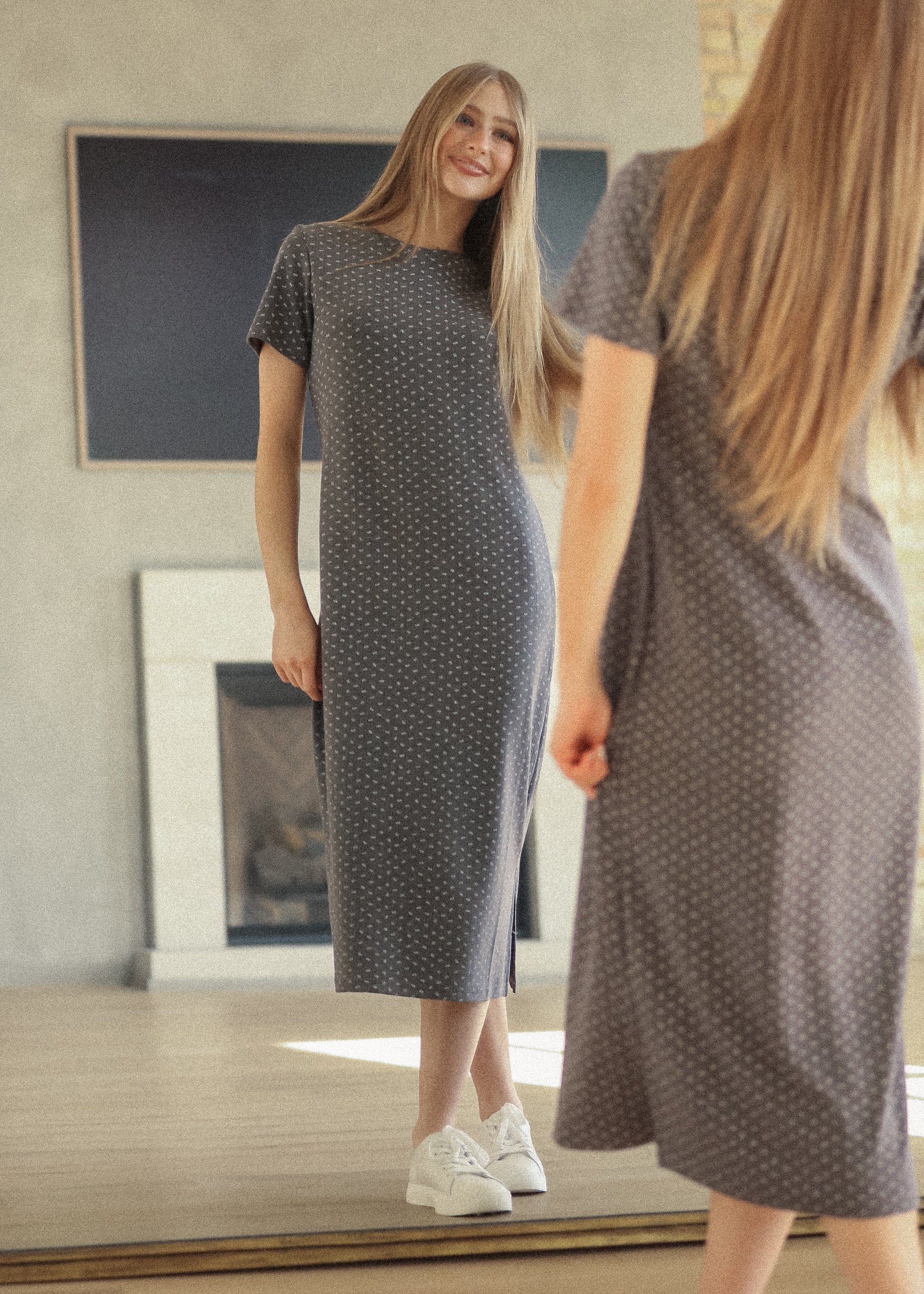 Baylor Floral Ribbed Tee Shirt Dress IC Dresses