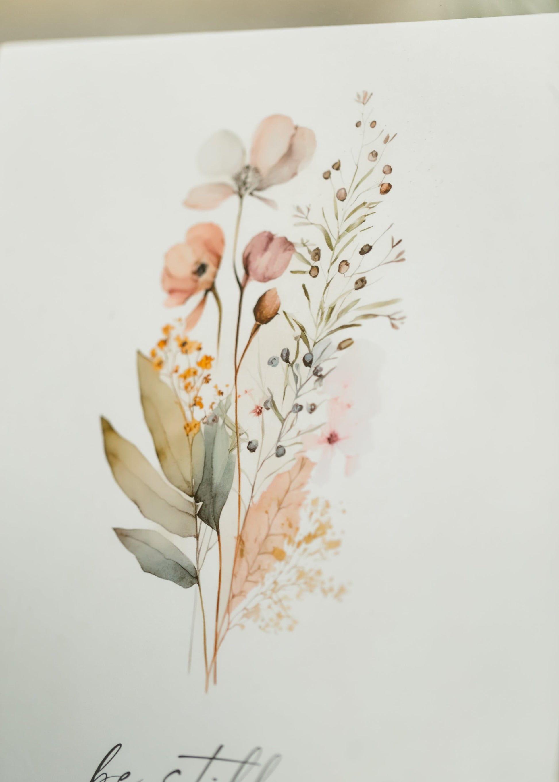 Be Still Floral Wall Art Print Christian Decor FF Home + Lifestyle
