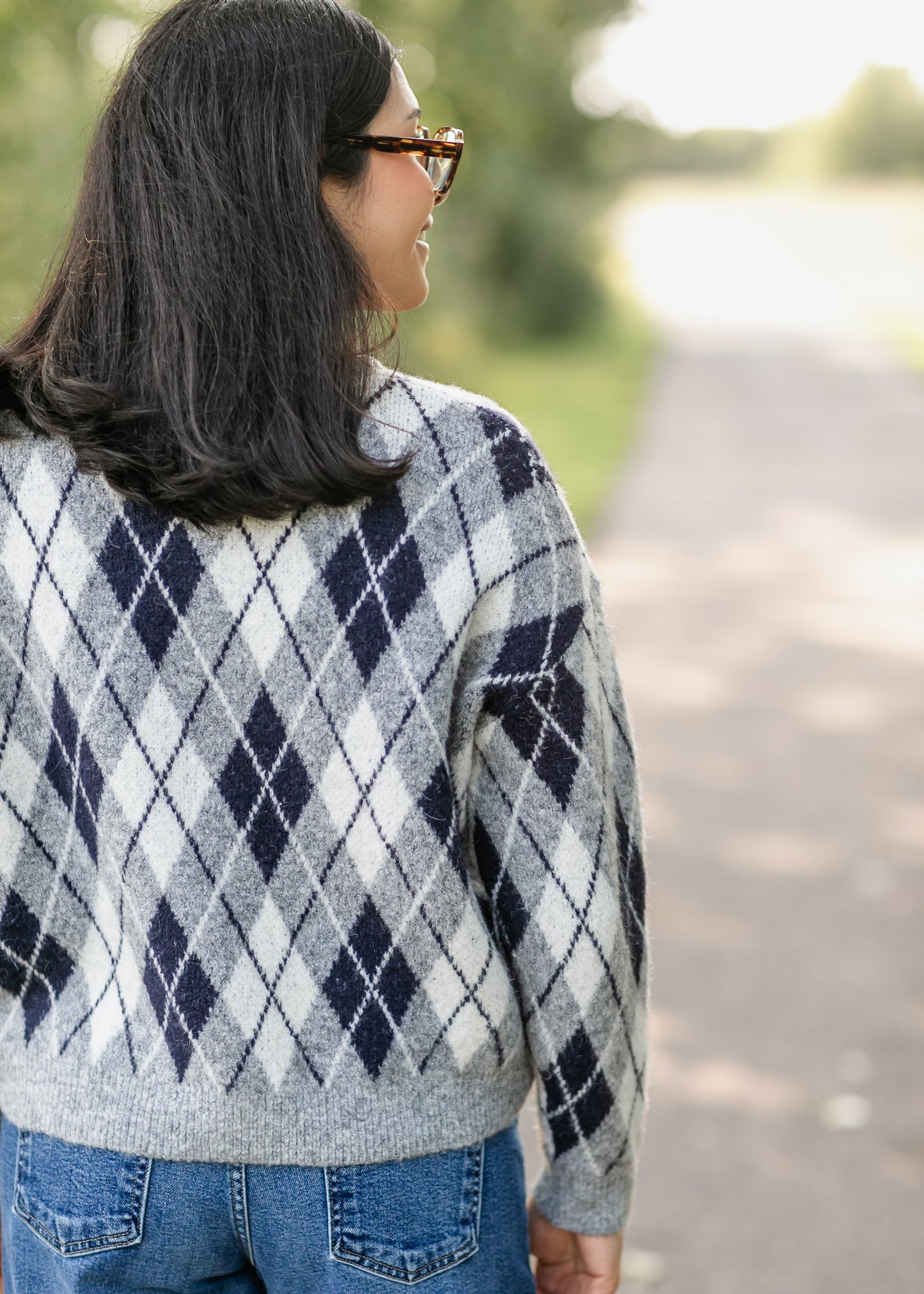 Bec Argyle Button Up Cardigan FF Layering Essentials