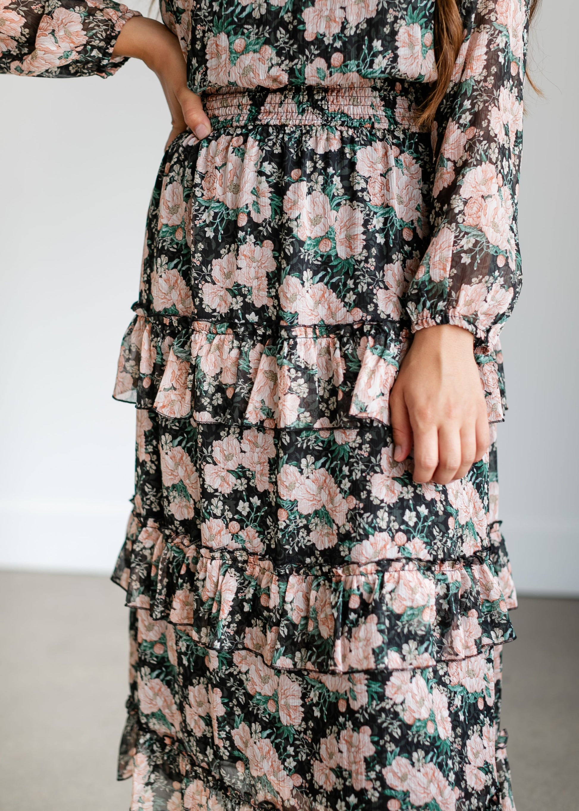 Beckinsale Long Sleeve Floral Maxi Dress FF Dresses