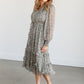 Belted Floral Long Sleeve Midi Dress FF Dresses