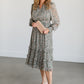 Belted Floral Long Sleeve Midi Dress FF Dresses