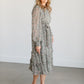 Belted Floral Long Sleeve Midi Dress FF Dresses