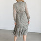 Belted Floral Long Sleeve Midi Dress FF Dresses