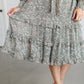 Belted Floral Long Sleeve Midi Dress FF Dresses