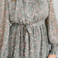Belted Floral Long Sleeve Midi Dress FF Dresses