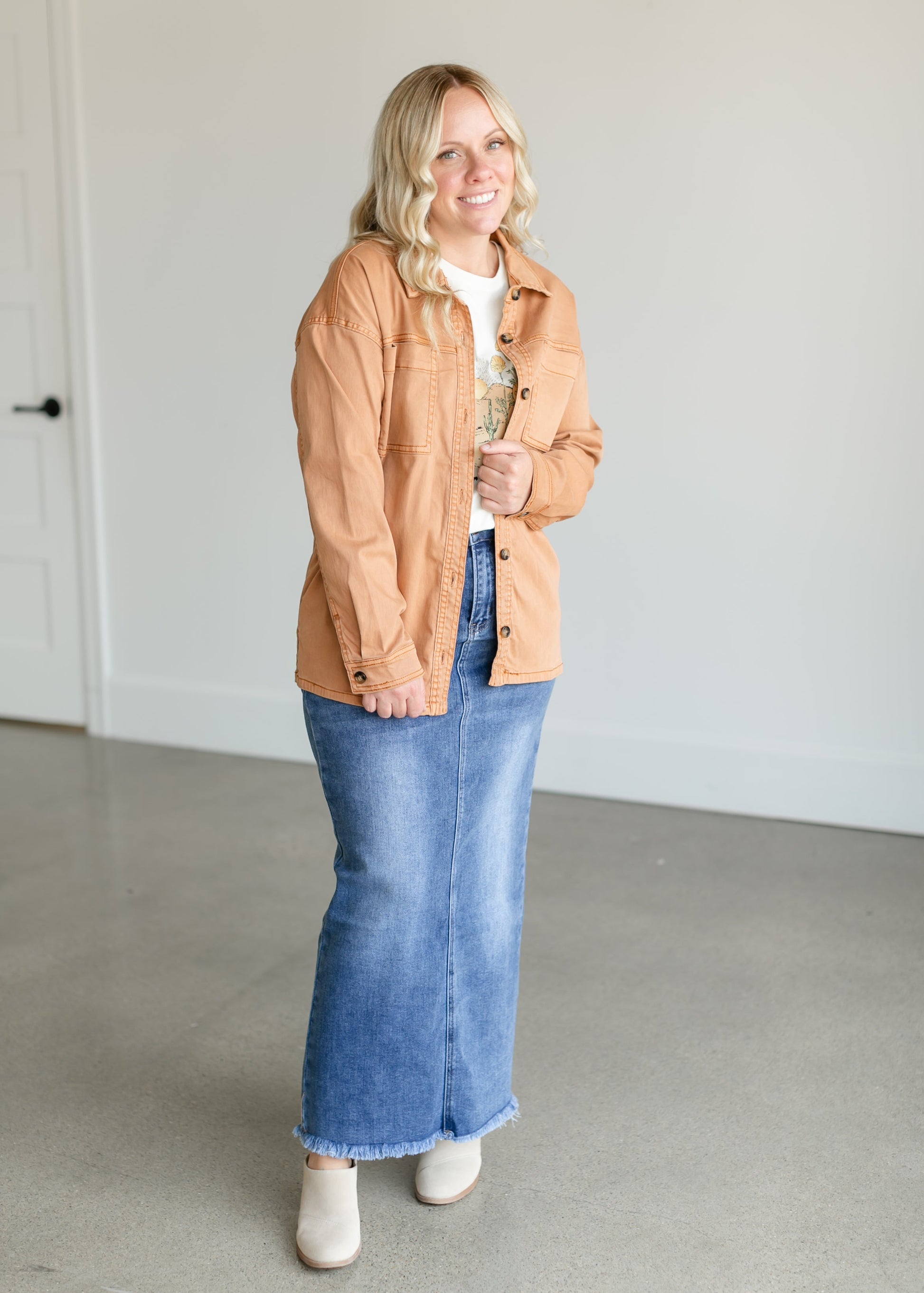 Berkley Button Up Chore Shacket FF Tops