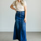 Bethany A-line Long Denim Skirt IC Skirts