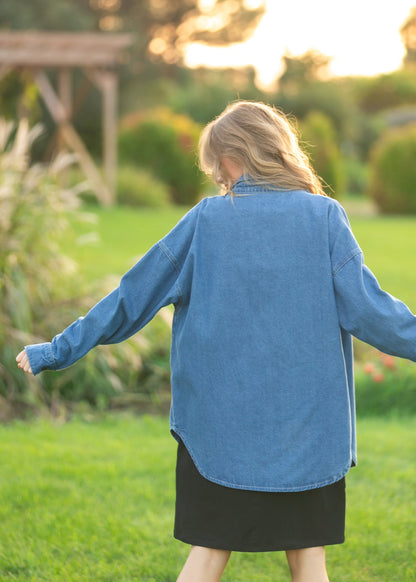 Betty Denim Button Up Top IC Tops