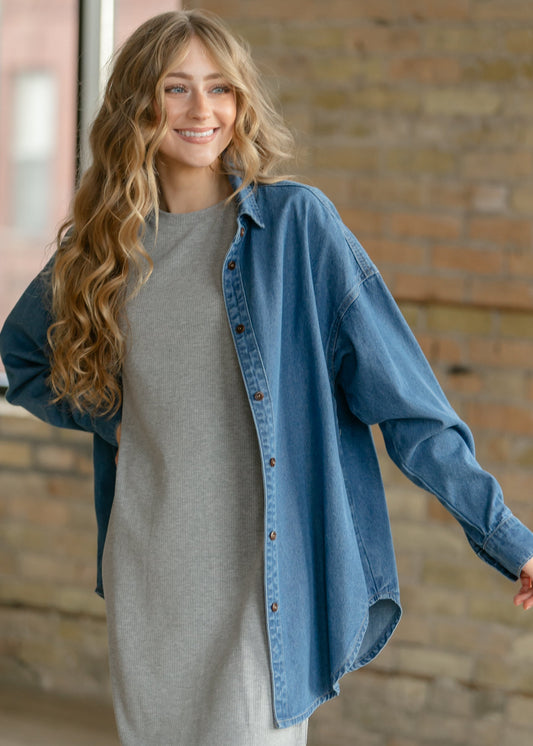 Betty Denim Button Up Top IC Tops