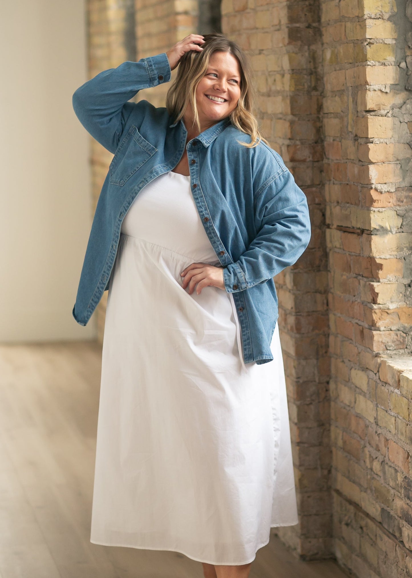 Betty Denim Button Up Top IC Tops