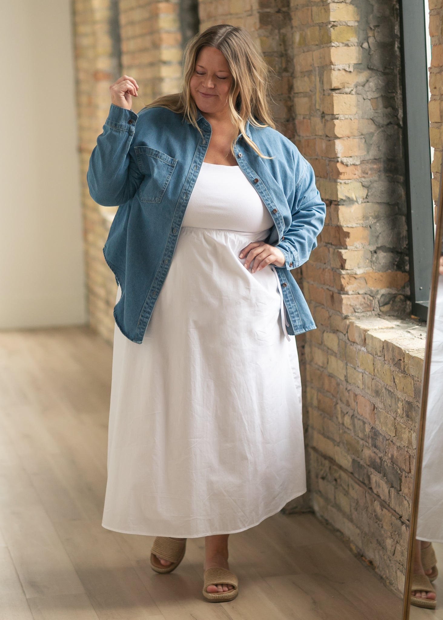 Betty Denim Button Up Top IC Tops