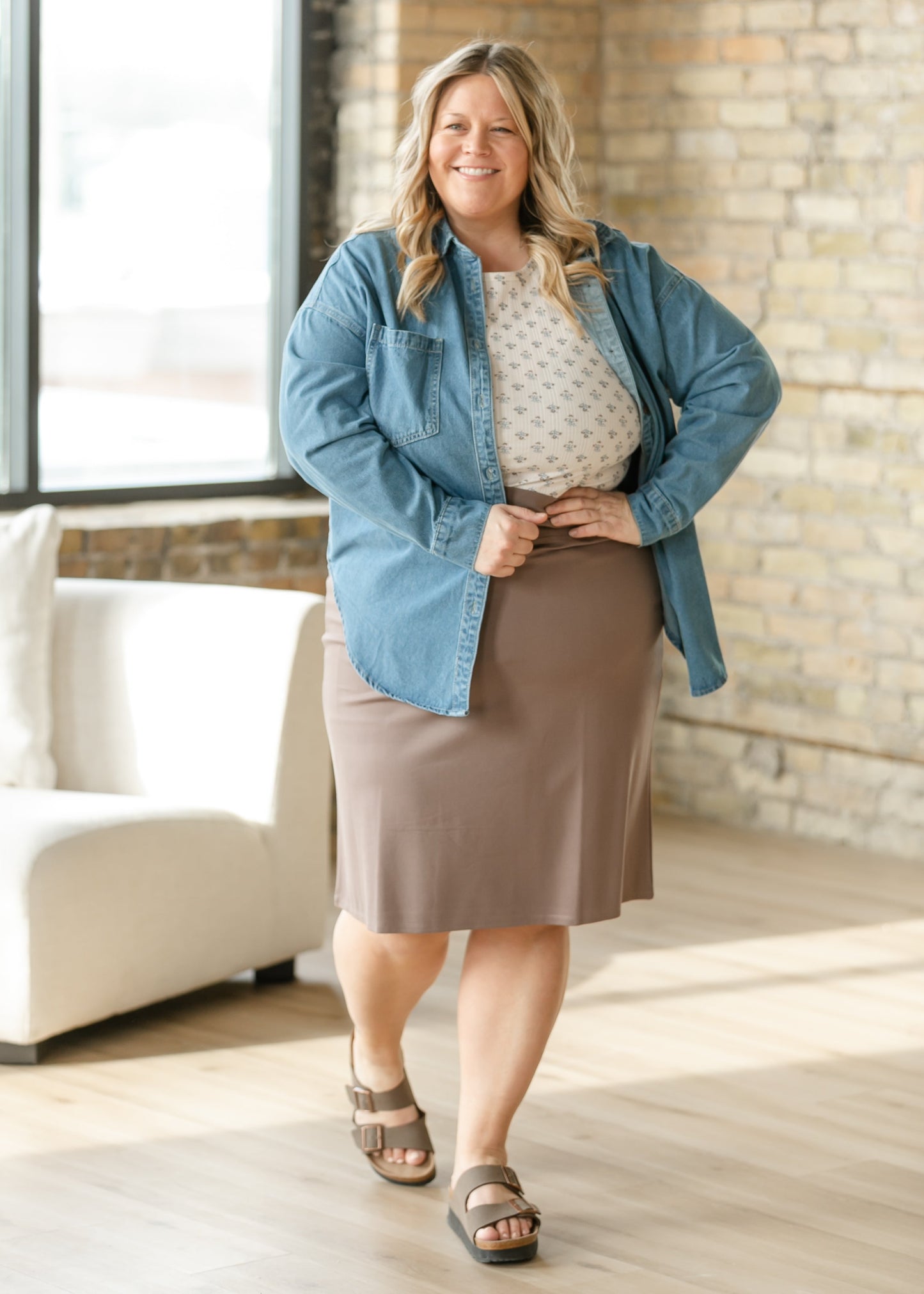 Betty Denim Button Up Top IC Tops