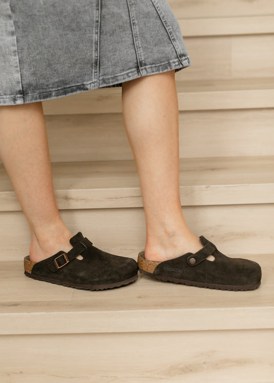 Birkenstock® Mocha Boston Soft Footbed Clog Shoes