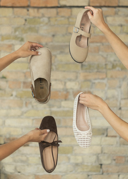 BIRKENSTOCK® Santa Clarita Nubuck Leather Mary Jane Flats Shoes