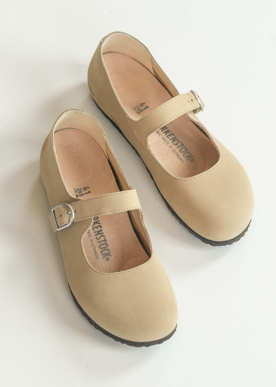 BIRKENSTOCK® Santa Clarita Nubuck Leather Mary Jane Flats Shoes
