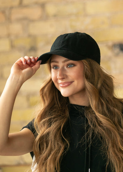 Black Cotton Baseball Hat Accessory