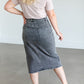 Black Denim Midi Skirt FF Skirts