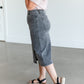 Black Denim Midi Skirt FF Skirts