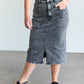 Black Denim Midi Skirt FF Skirts