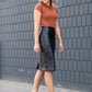Black Faux Leather Midi Skirt Skirts