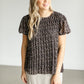 Black Floral Short Sleeve Top FF Tops
