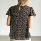 Black Floral Short Sleeve Top FF Tops