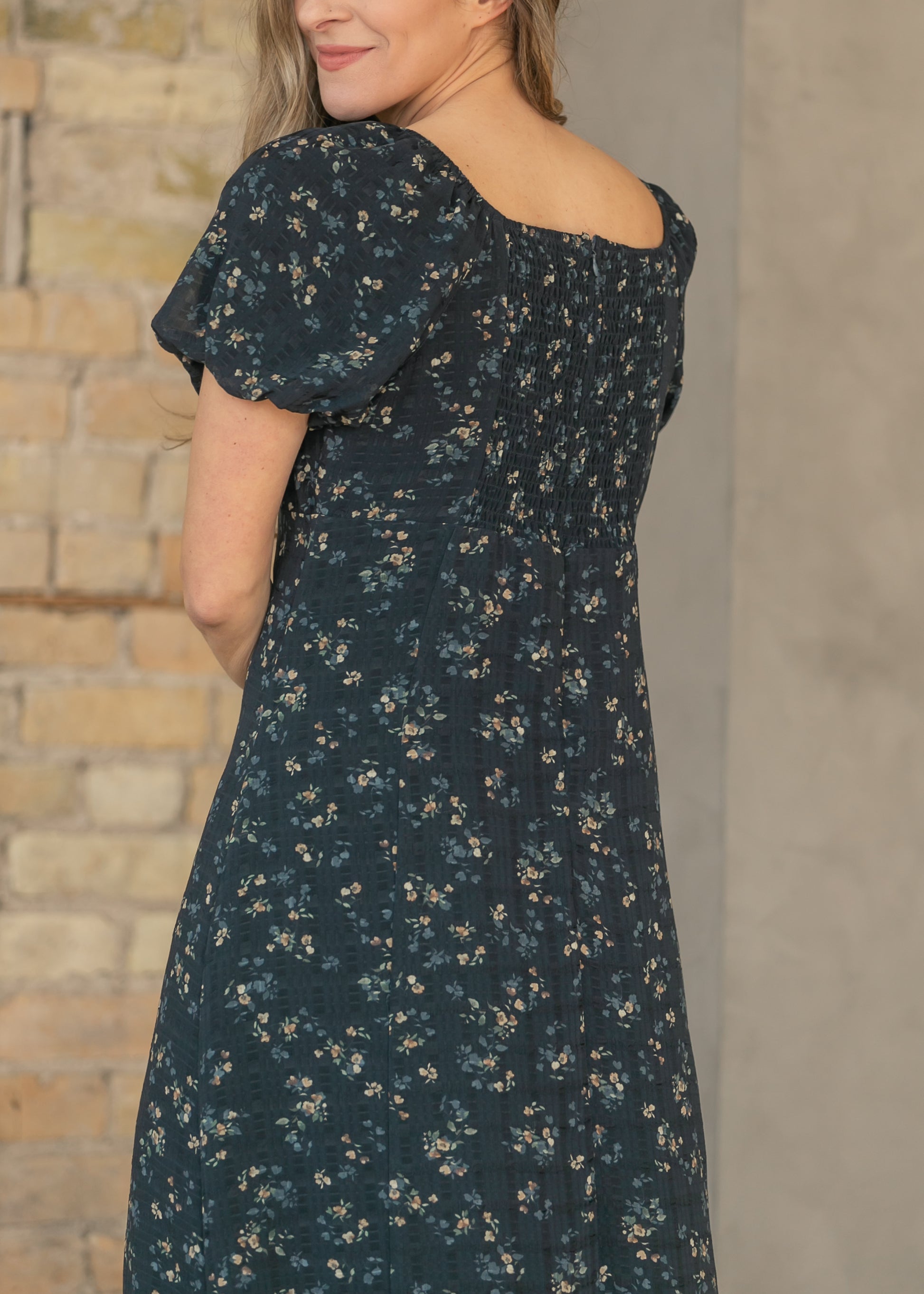 Black Floral Square Neck Maxi Dress Inherit Co. Black Floral Square Neck Maxi Dress Inherit Co.