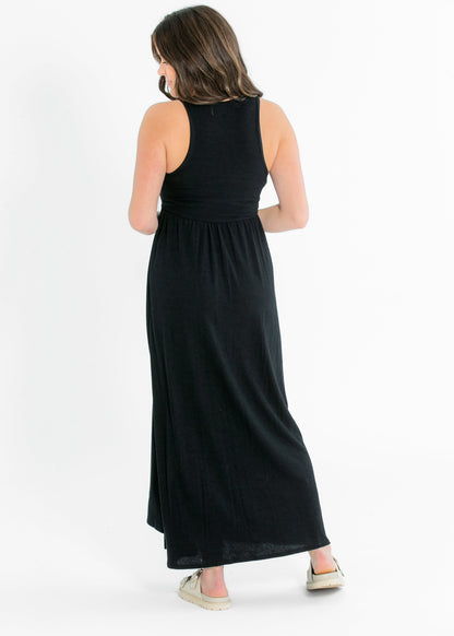 Black Knit Sleeveless Maxi Dress FF Dresses