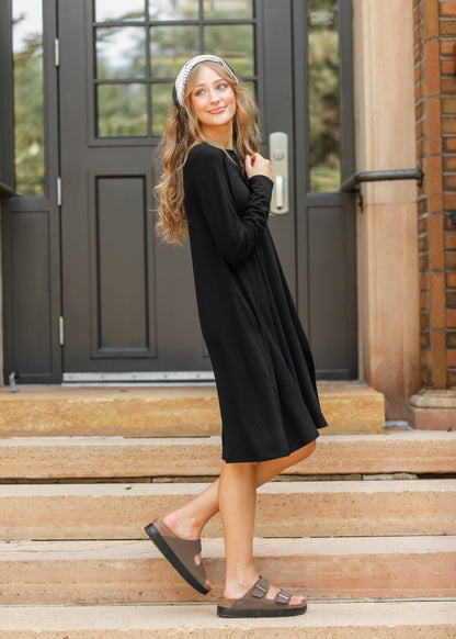 Black Long Sleeve Dress FF Dresses