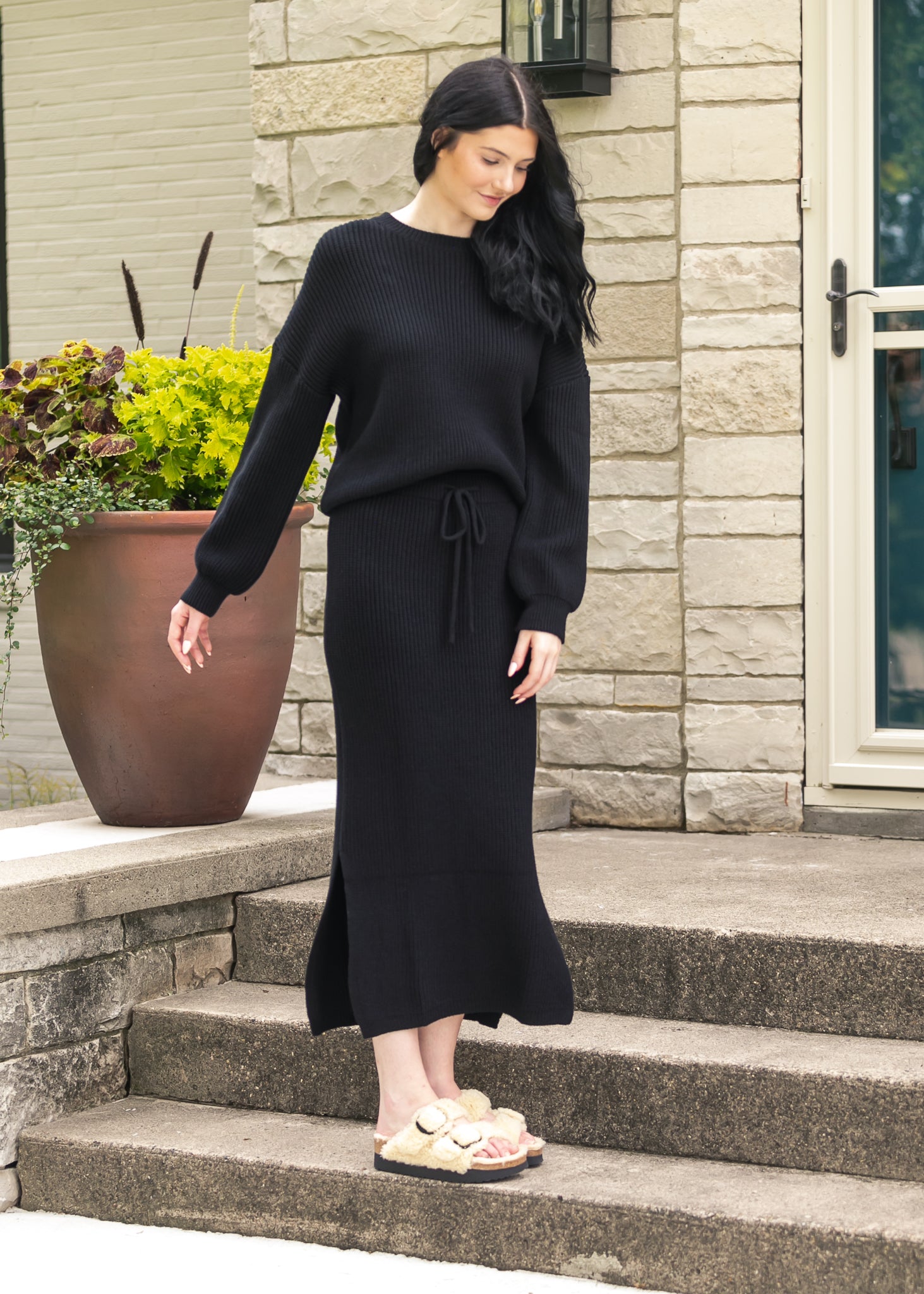 Black Midi Sweater Skirt