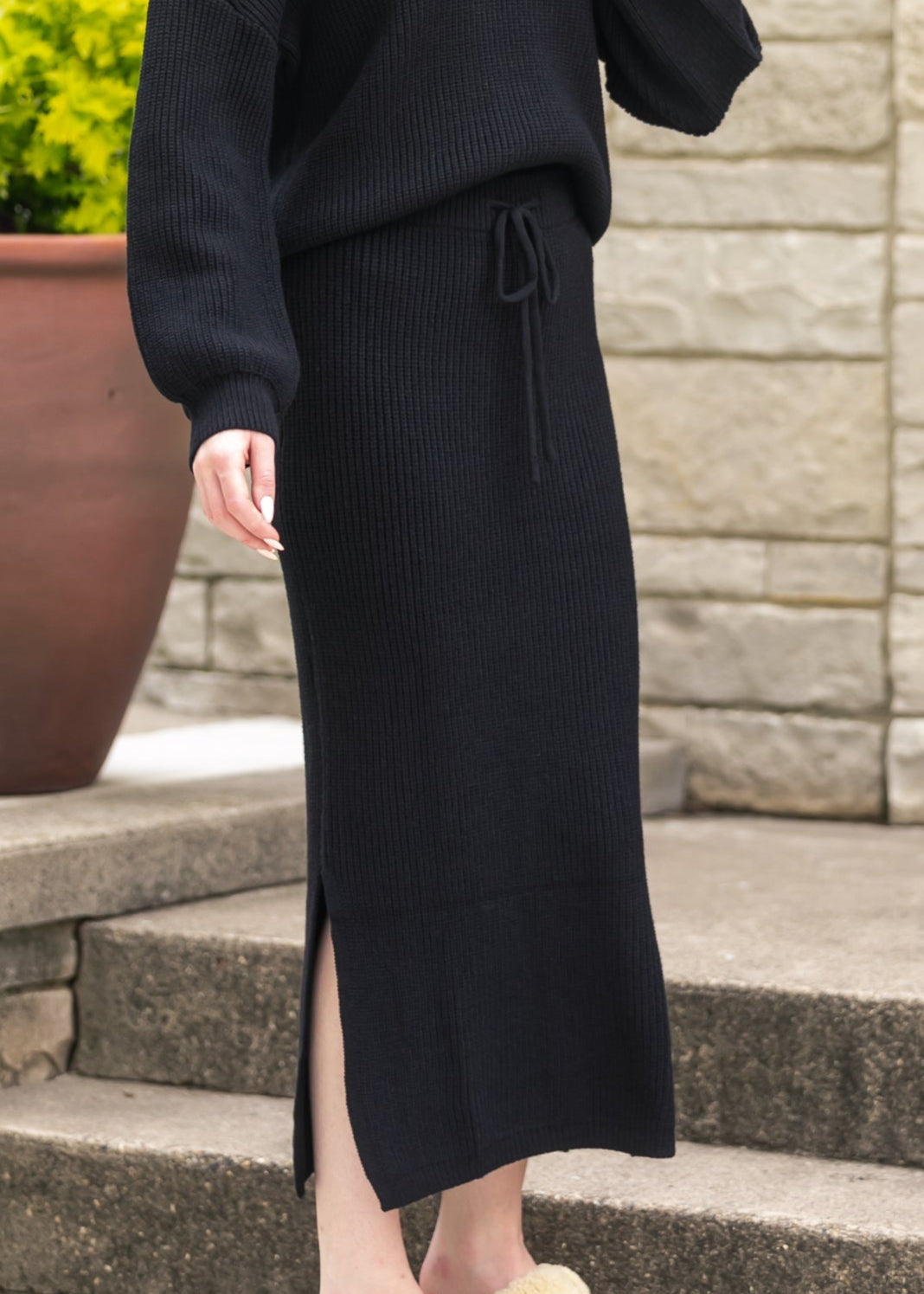 Black Midi Sweater Skirt FF Skirts