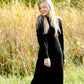 Black Mock Neck Balloon Sleeve Ribbed Midi Dress - FINAL SALE FF Dresses
